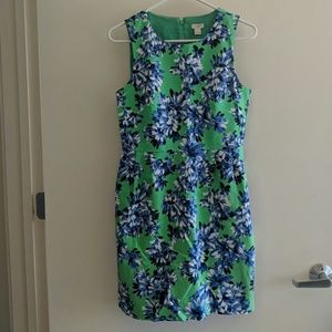 J.Crew Factory green floral dress w/ pockets